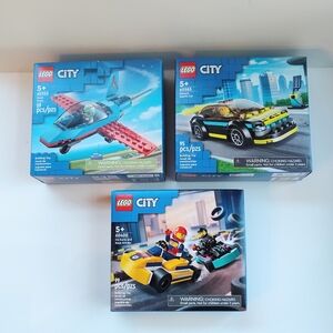 Lego City Bundle Stunt Plane, Electric Sports Car, Go-Karts and Race Drivers